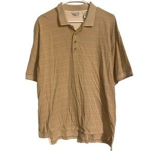 Reebok Golf Vintage‎ Tan Striped Polo Men’s Large